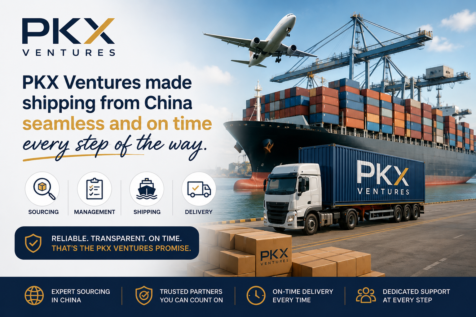 PKX Ventures branded shipping from China visual